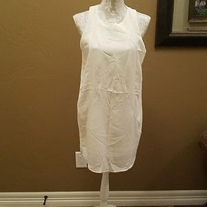 Cream chiffon shift dress